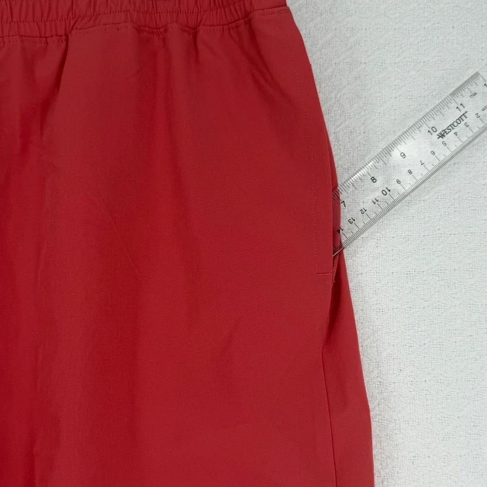Peloton Mens Athletic Workout Shorts Red Elastic Waist Pockets Size XXL